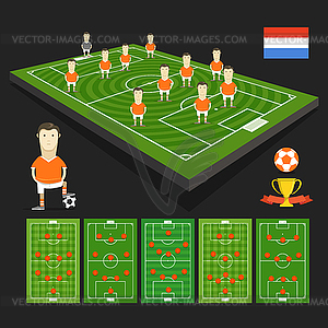 Soccer world cup team presentation. Holland team - vector clipart