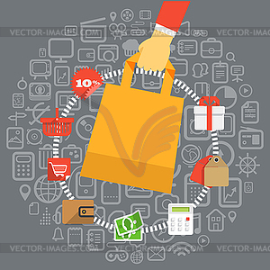 Shopping concept. Flat design elements - vector image