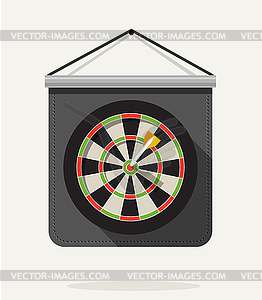 Dart with dartboard. Flat design - vector clipart