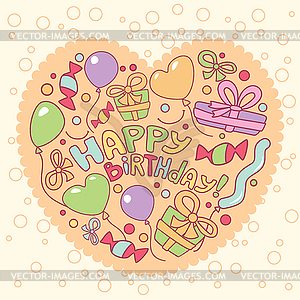 Happy birthday card - vector clip art