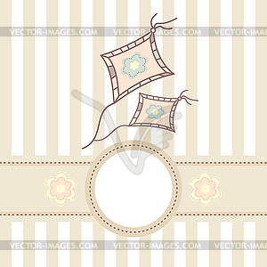 Baby card with kite - vector clipart