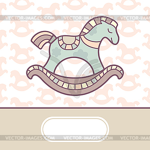 Cute baby arrival card - vector clipart