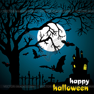 Halloween scene - vector image