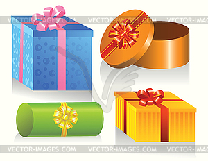 Set of gift boxes - vector image