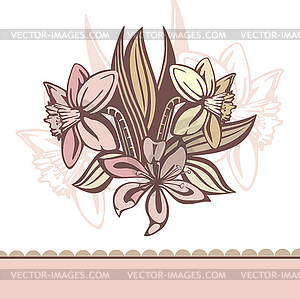 Retro background with flowers - vector clipart