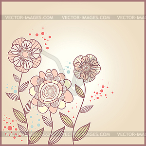Cute card with flowers - vector clipart