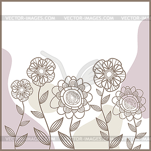 Cute card with flowers - vector clip art
