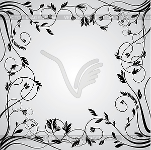 Abstract floral curly frame - vector EPS clipart