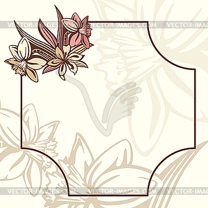 Romantic retro frame with flowers - stock vector clipart