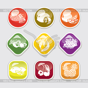 Fruit glossy buttons - vector clip art