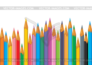 Card with coloful pencils - vector image