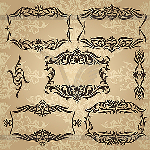 Collection of vintage frames - vector clipart