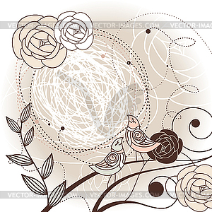 Cute floral background - color vector clipart