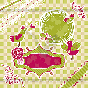 Cute baby frame - vector image