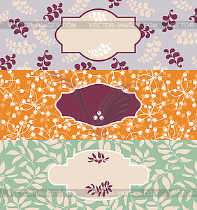 Набор милые цветочные баннеры - изображение в векторе