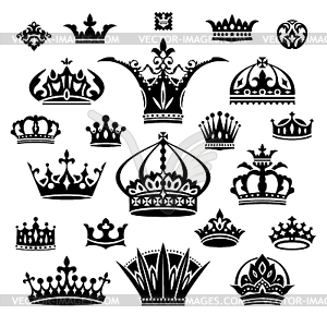 Set of different crowns - vector clipart / vector image