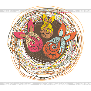 Easter card with eggs - vector clipart / vector image