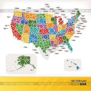 Map of USA - vector clip art