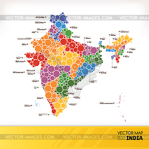 Карта Индии - изображение векторного клипарта