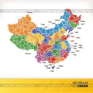 Map of China - vector clip art