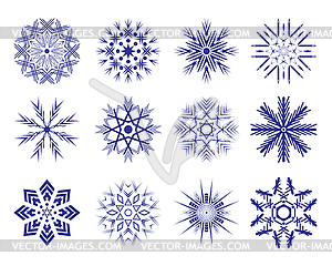 Set of snowflakes - vector clipart / vector image