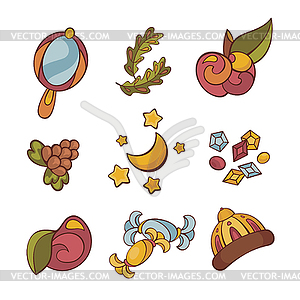 Set of fairytale things - vector image