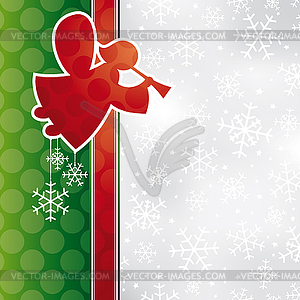 Christmas card with angel - vector image