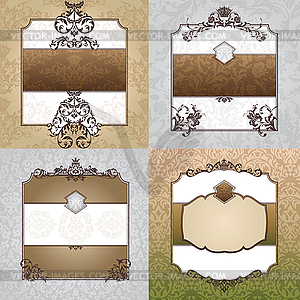 Set of decorative vintage frames - vector image