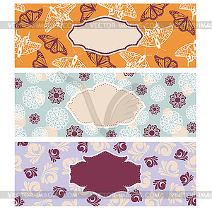 Set of cute floral banners - vector clipart