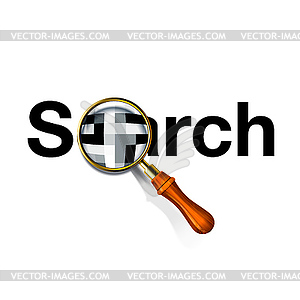 Search with magnifying glass - royalty-free vector clipart