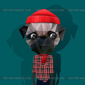 Cute fashion Hipster Animal - vector clip art