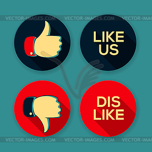 Like us and Dislike symbols - vector clip art