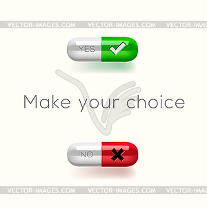 Choice between yes or no - vector image