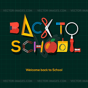 Back to school background - vector clipart / vector image