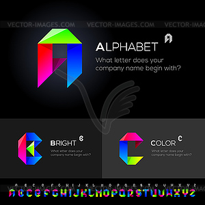 Алфавит Набор использовать в качестве элементов дизайна - векторное изображение клипарта