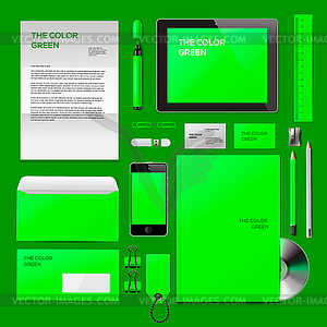 Green Corporate ID mockup - vector clipart