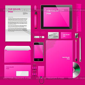 Розовый Корпоративный ID макет - векторное изображение клипарта