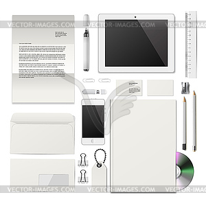 Белый Корпоративный ID макет - векторное изображение клипарта
