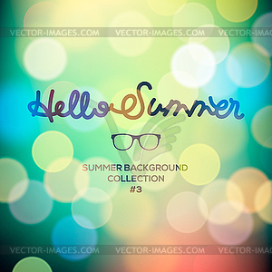 Hello summer, summertime blurred background - vector image