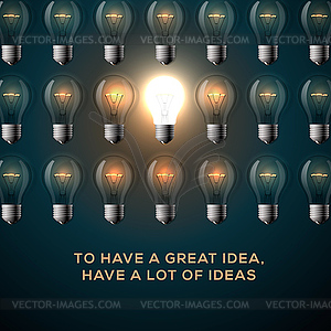 Creativity concept. Text - To have great idea, - vector clipart