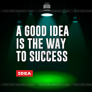 Idea concept. good idea is way to success - vector clipart