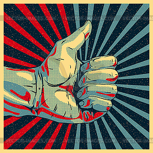 Hand showing thumbs up - vector image