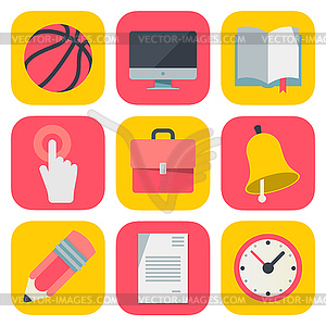 Clean and simple education icons for mobile OS - vector clipart / vector image