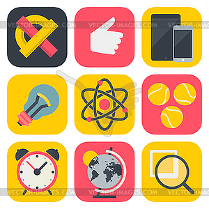 Clean and simple education icons for mobile OS - vector clipart
