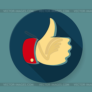 Like symbol icon flat design - vector image