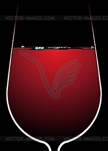 Glass of red wine with backlighting - vector image