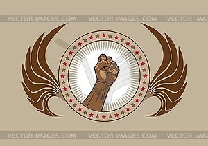 Clenched fist symbol or emblem - vector clip art