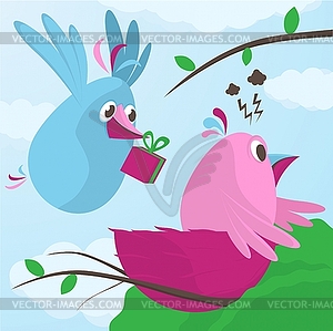 Gift of sweetheart - vector image