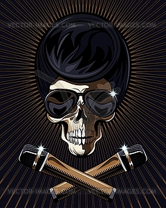 Rock star skull - vector clip art