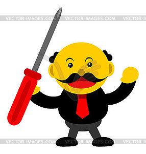 Graphic cartoon character of businessman - vector clipart